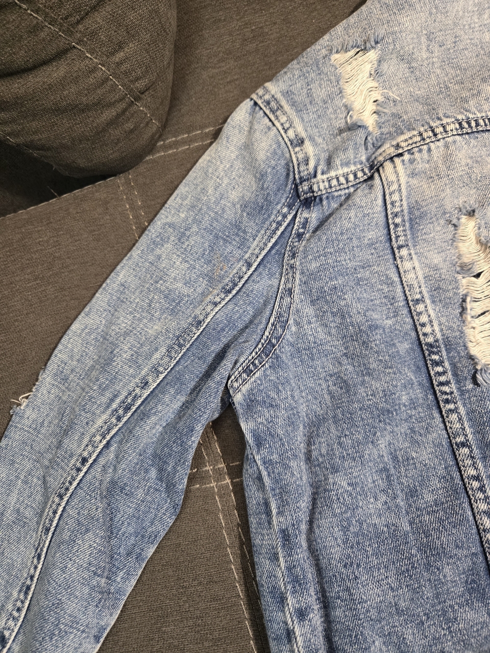 refuge Light Blue Distressed Denim Jacket - Picture 3 of 3